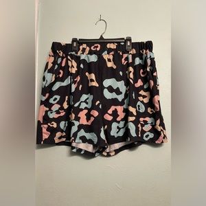 Ultra Soft Black and Color Cheetah Shorts